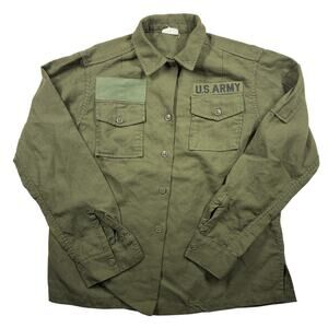 Vintage US Army  OG-108 Shirt Womens 16 Wool 1975 Vietnam Perla Field Jacket